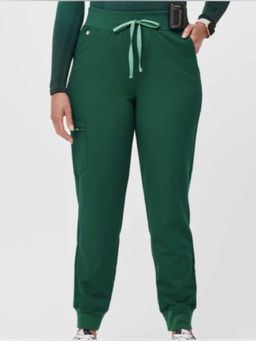 Figs High Waisted Hunter Green Joggers